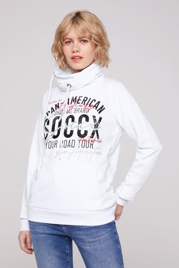 Sweatshirt mit hohem Kragen und Artwork