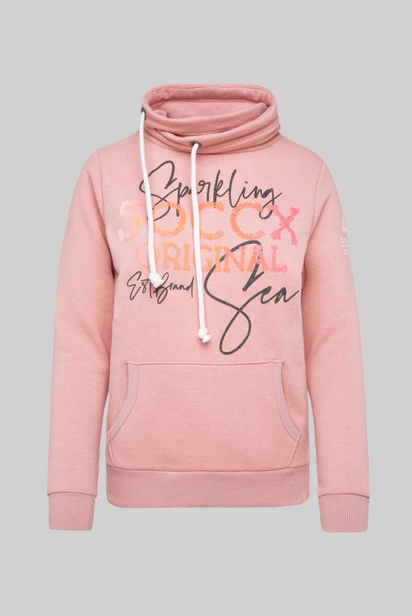 Sweatshirt mit hohem Kragen und Puff Print