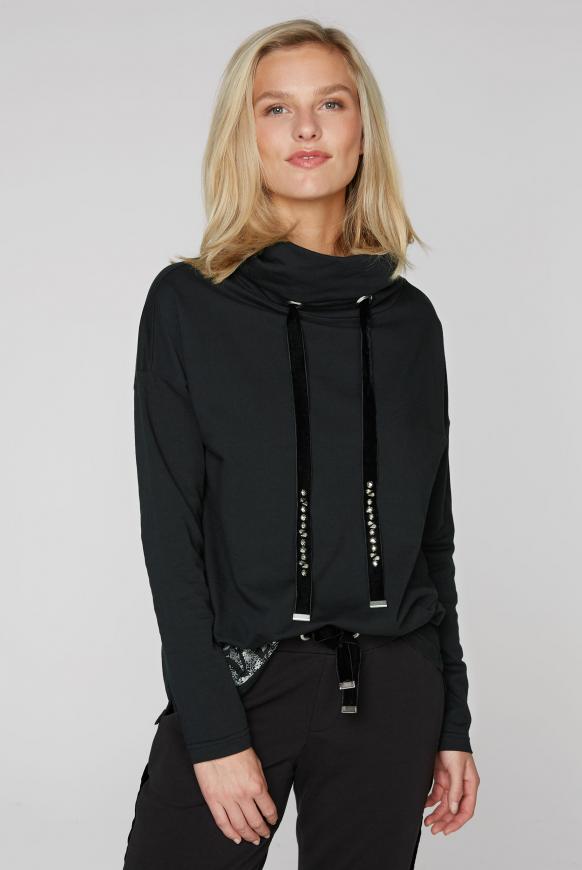 Sweatshirt mit hohem Kragen und Rücken-Artwork