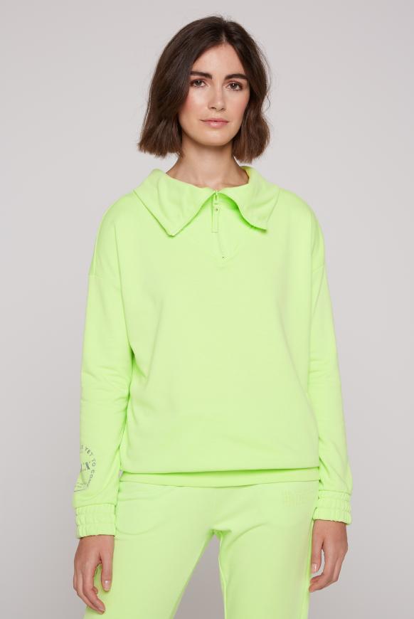 Sweatshirt mit hohem Kragen und Rücken-Print