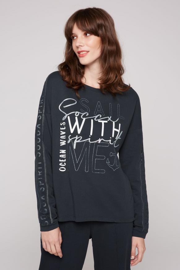 Sweatshirt mit Logo-Tape und Artwork