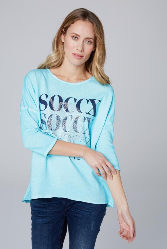 Sweatshirt mit Logo und 3/4-Ärmeln
