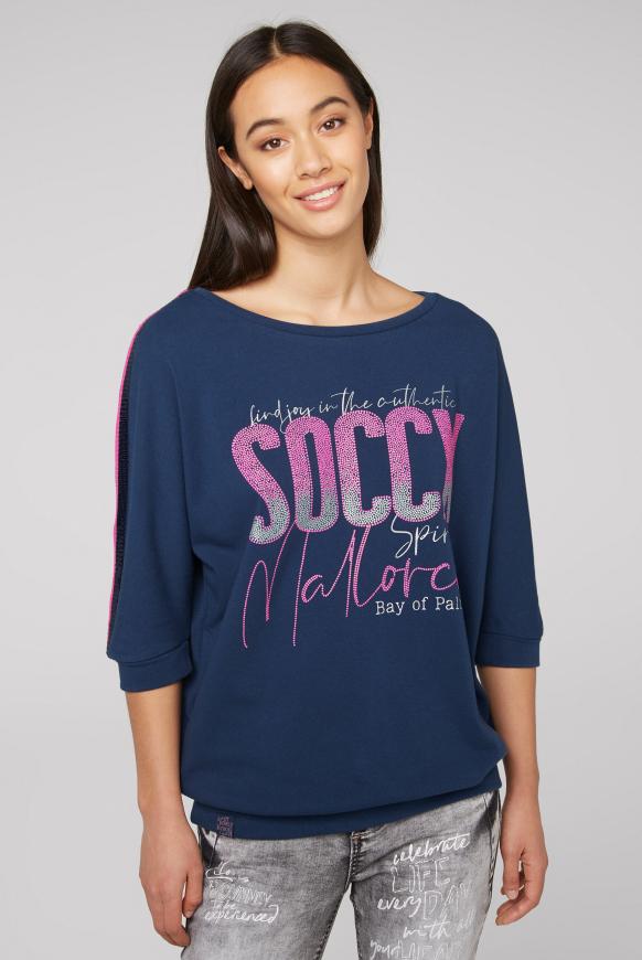 Sweatshirt mit Logo und Pailletten-Tape