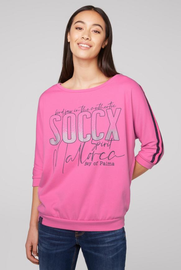 Sweatshirt mit Logo und Pailletten-Tape