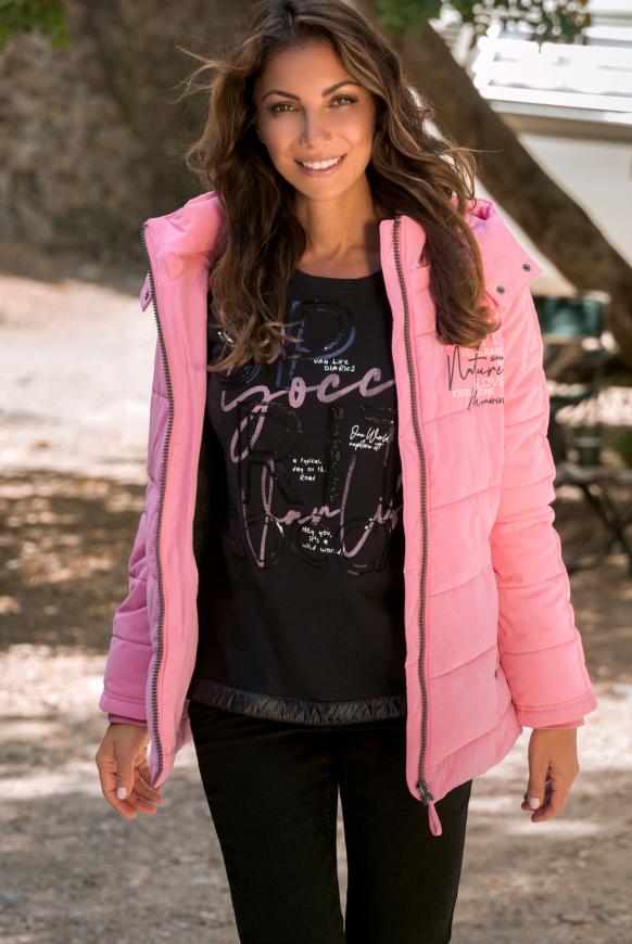 Sweatshirt mit Pailletten und Tunnelzugsaum