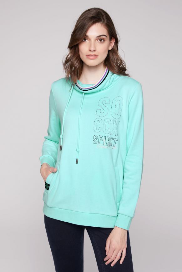 Sweatshirt mit Stehkragen und Taschen