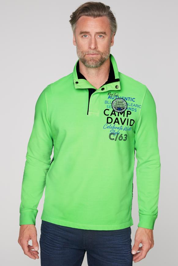 Sweatshirt mit Troyer-Kragen und Artworks