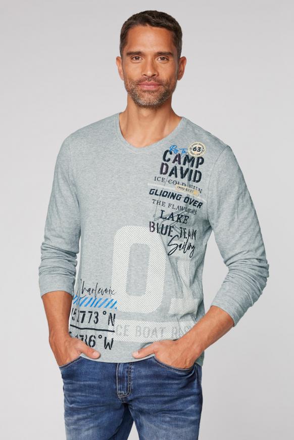 Sweatshirt mit V-Ausschnitt und Artwork