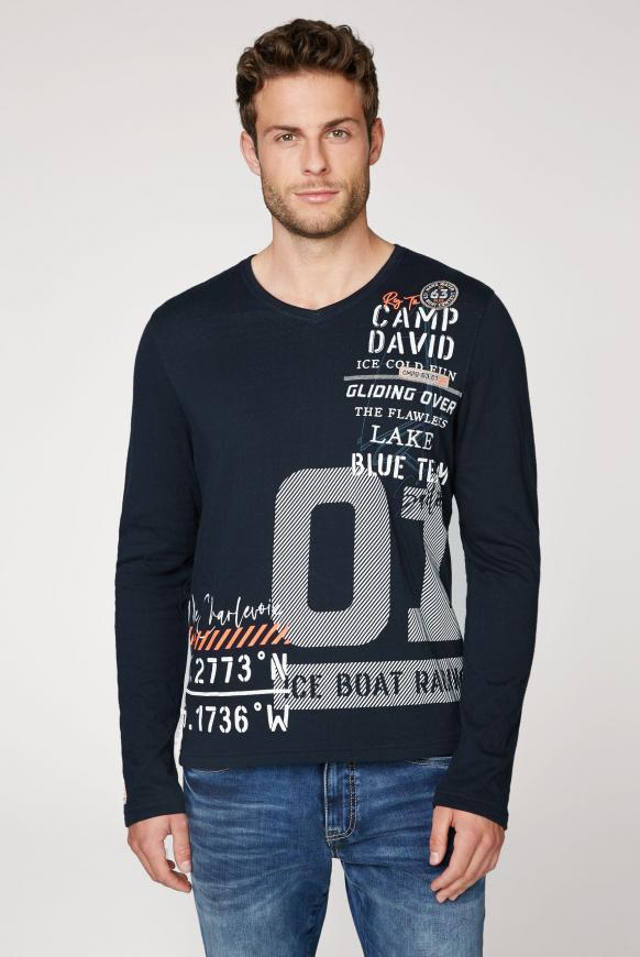 Sweatshirt mit V-Ausschnitt und Artwork
