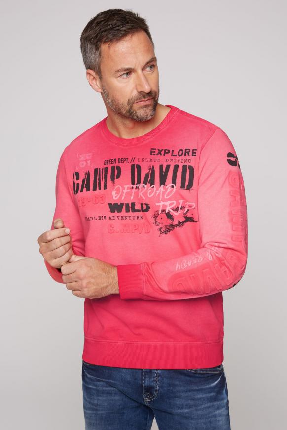 Sweatshirt Oil Dyed mit Logo-Prägung
