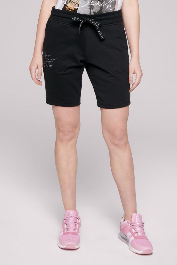 Sweatshorts mit Label Print black