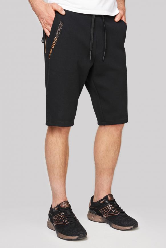 Sweatshorts mit Pikee-Einsätzen und Logo