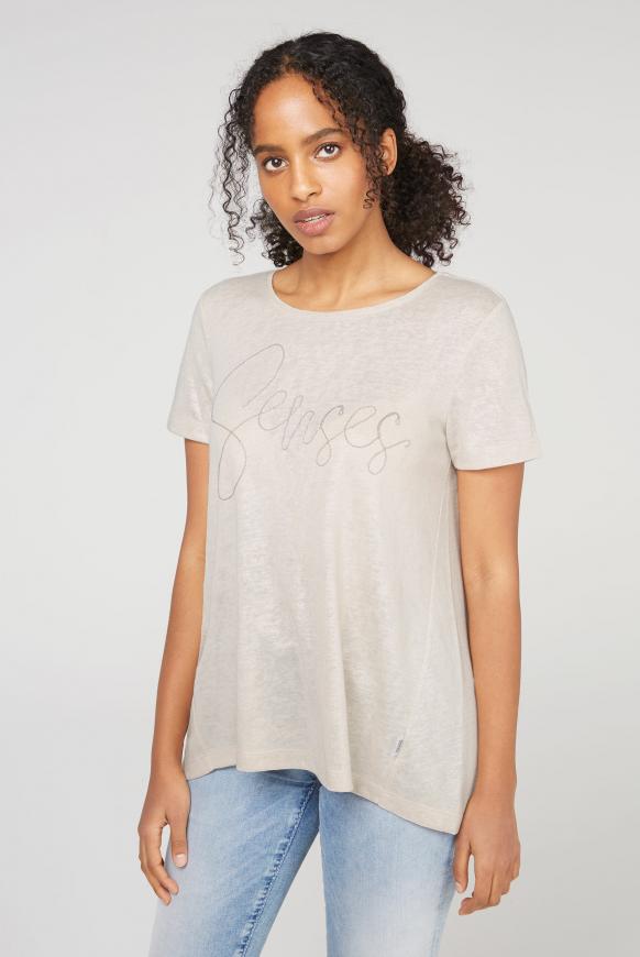 T-Shirt A-Linie mit Metallic-Beschichtung