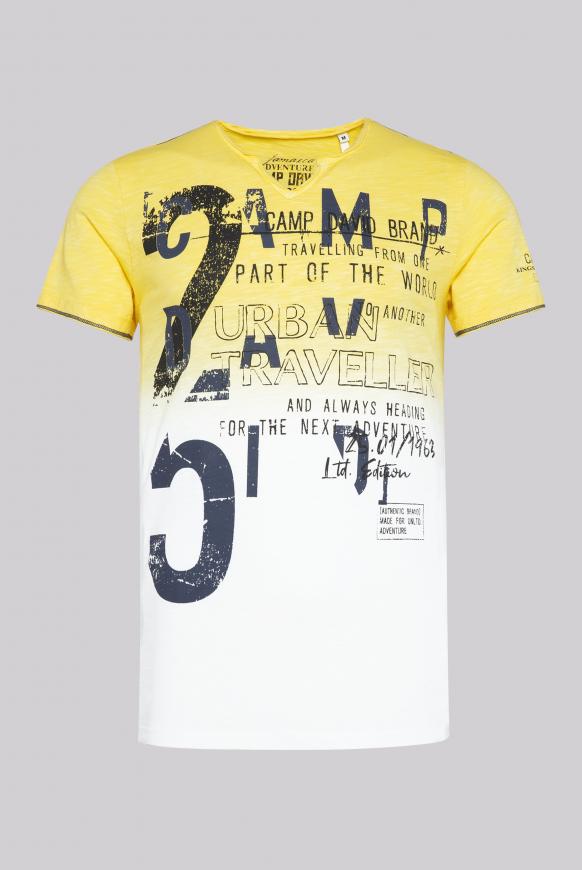 T-Shirt aus Flammgarn mit Dip-Dye-Effekt