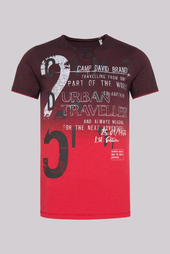 T-Shirt aus Flammgarn mit Dip-Dye-Effekt