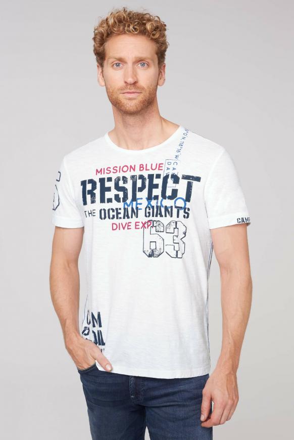 T-Shirt aus Flammgarn mit Label Prints