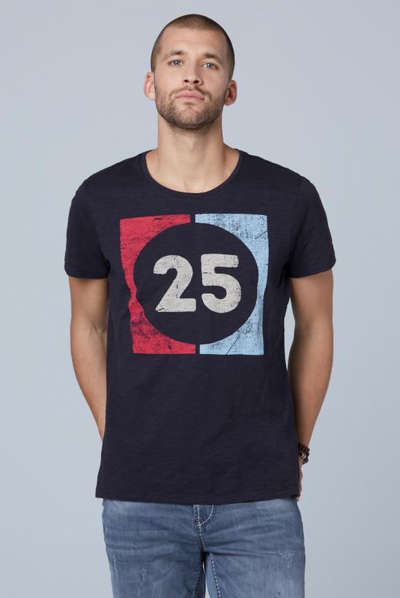 T-Shirt aus Flammgarn mit Used Print