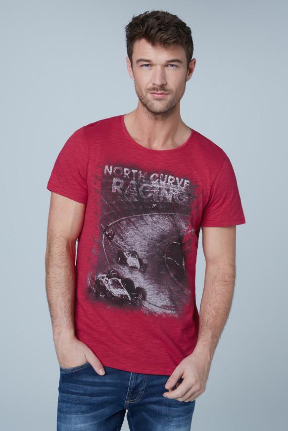 T-Shirt aus Flammgarn mit Used Print
