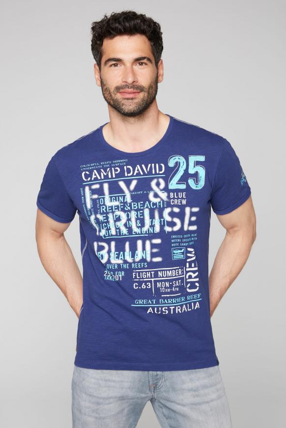 T-Shirt aus Flammgarn mit Used Print