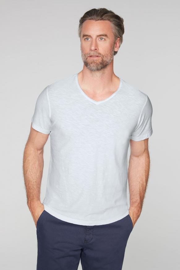 T-Shirt aus Flammgarn mit V-Ausschnitt