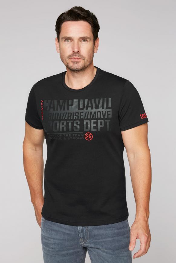 T-Shirt aus Interlock mit Folien-Prints