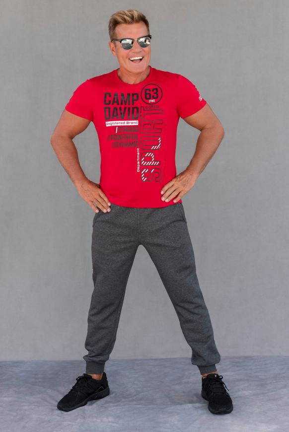T-Shirt aus Interlock mit Folien-Prints