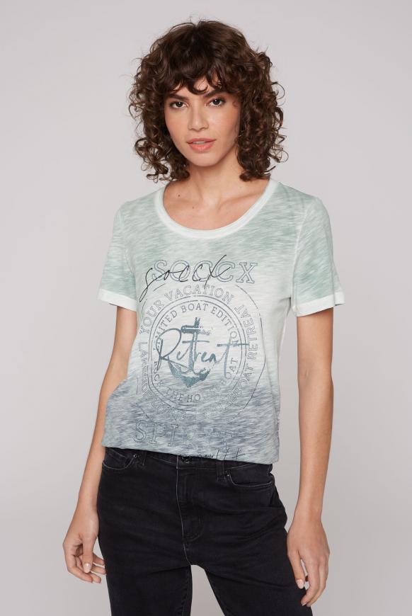 T-Shirt Dip Dye mit Glitter Print