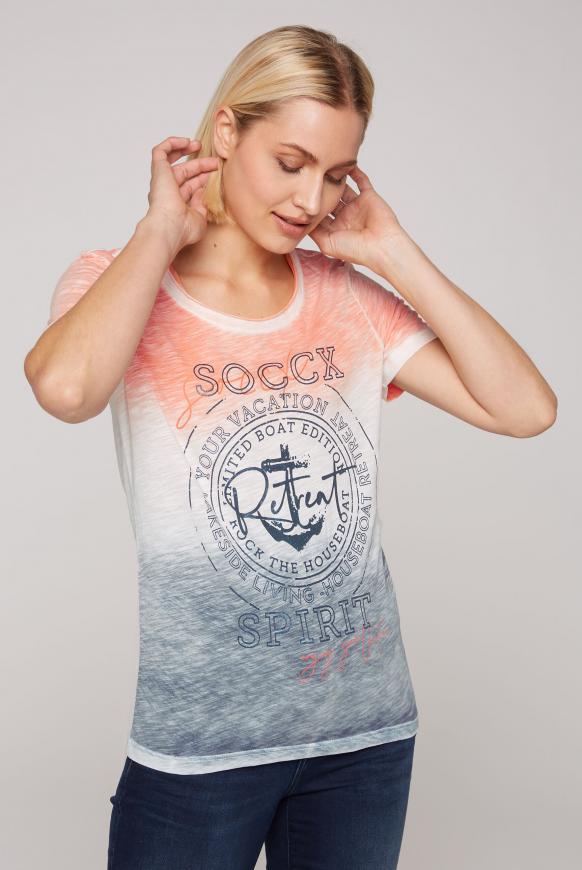 T-Shirt Dip Dye mit Glitter Print