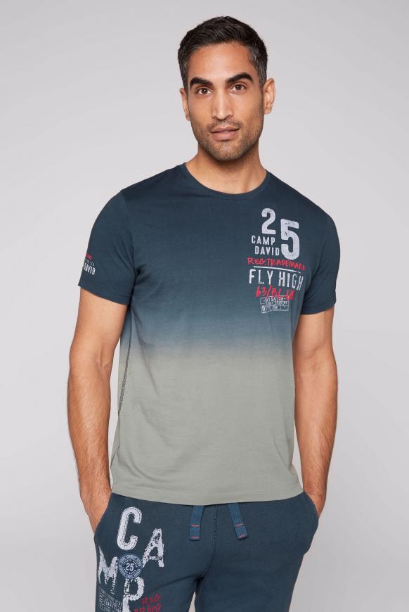 T-Shirt Dip Dye mit Logo Prints