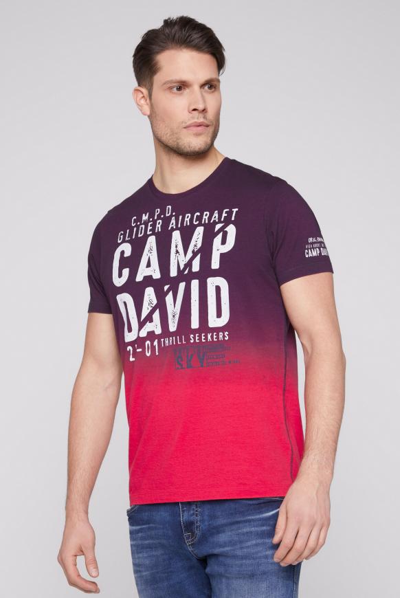 T-Shirt Dip Dye mit Logo Prints