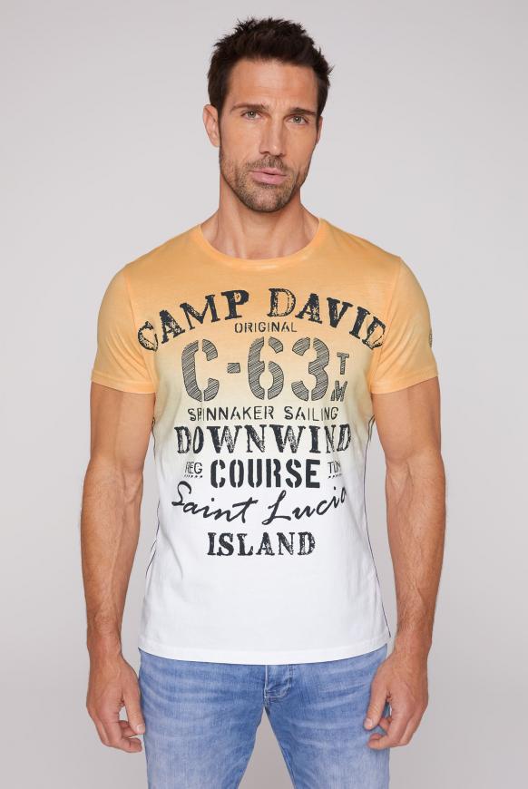 T-Shirt Dip Dye mit Used Print