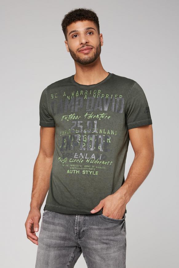 T-Shirt Inside Oil Dyed mit Used-Optik green dawn