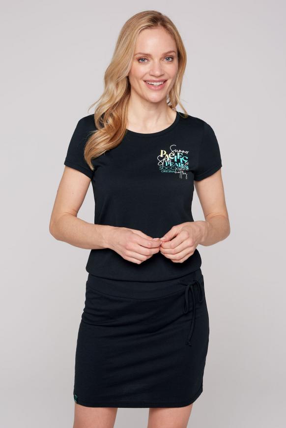 T-Shirt-Kleid mit geripptem Taillenbund