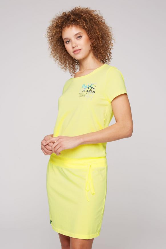 T-Shirt-Kleid mit geripptem Taillenbund