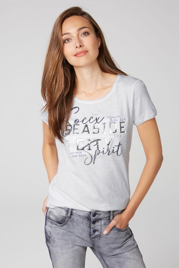 T-Shirt mit 3D-Artwork und Used-Kanten