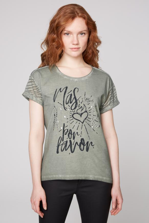 T-Shirt mit Artwork und Ausbrenner-Muster