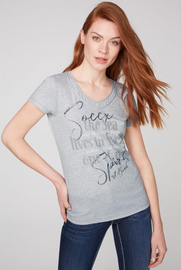T-Shirt mit Artwork und Schnürung