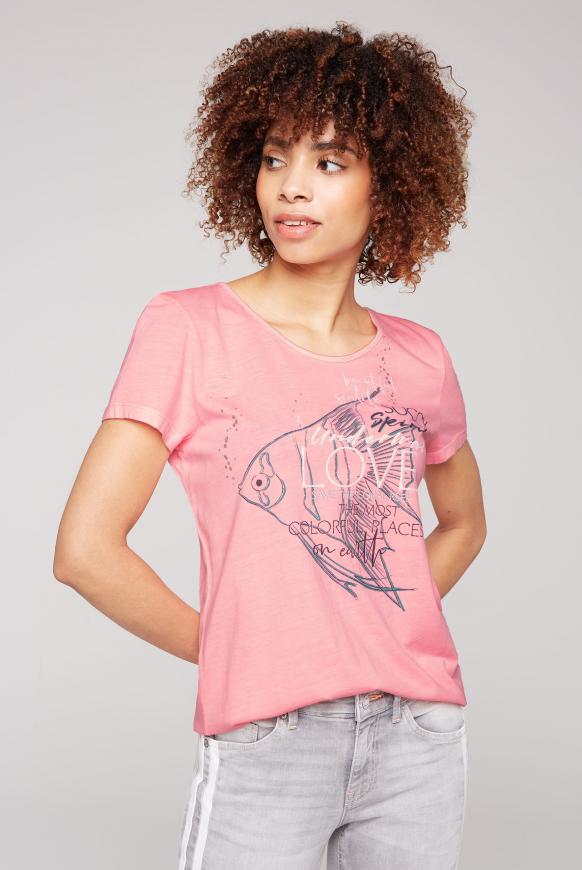 T-Shirt mit Artwork und Schnürung am Rücken