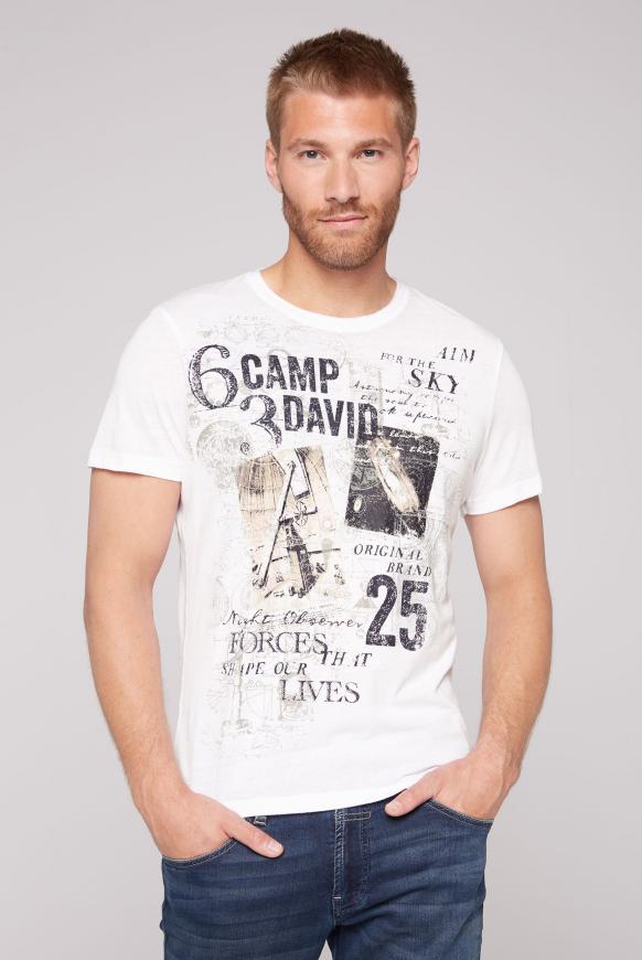T-Shirt mit Ausbrenner-Effekten opticwhite