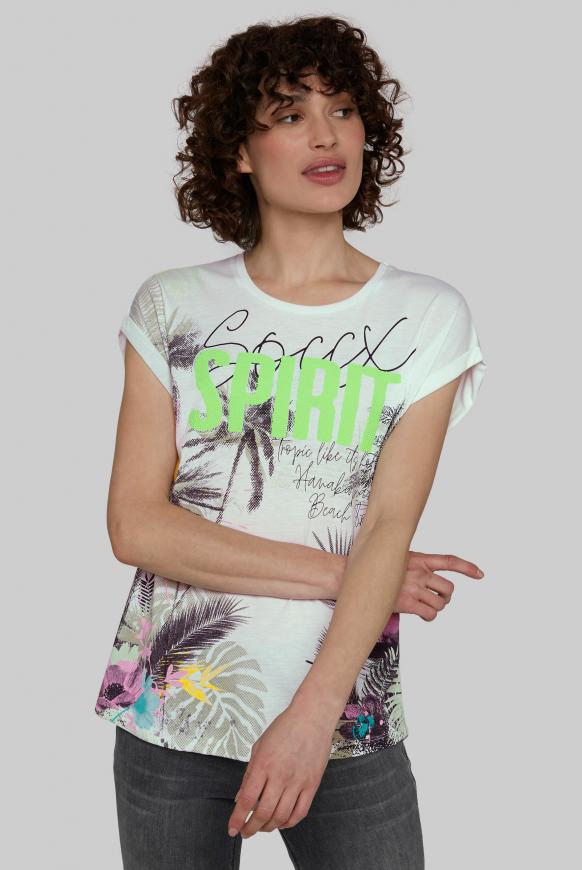 T-Shirt mit buntem Frontprint