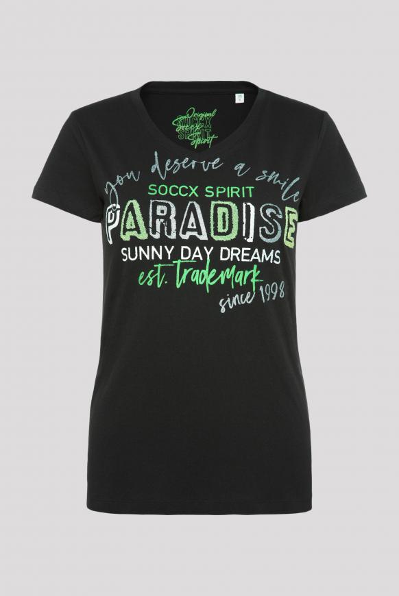 T-Shirt mit Caviar-Glitter-Print