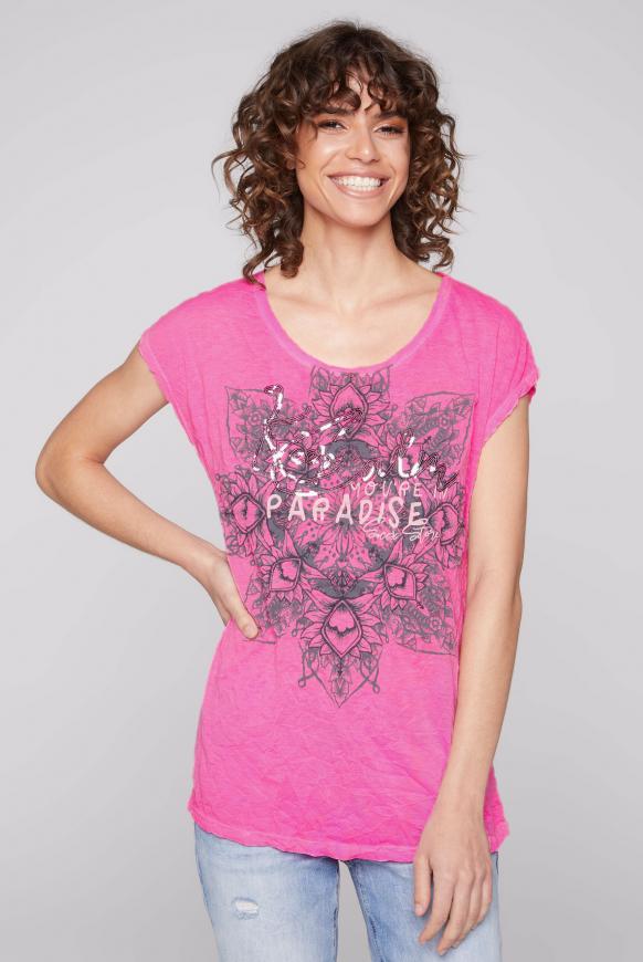 T-Shirt mit Crinkle-Effekt und Artwork
