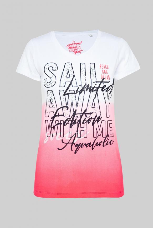 T-Shirt mit Dip-Dye-Effekt und Print-Artwork