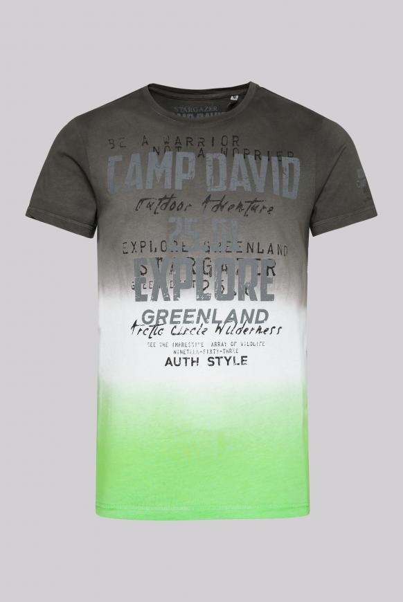 T-Shirt mit Farbverläufen und Logo Prints