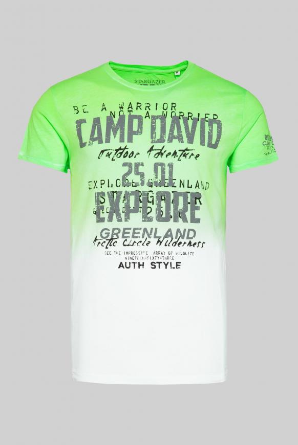 T-Shirt mit Farbverlauf und Logo Print