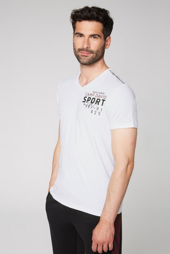 T-Shirt mit Folien-Artwork auf dem Rücken opticwhite