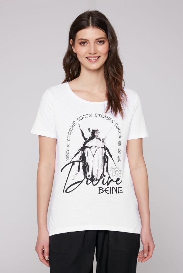 T-Shirt mit Folienprint opticwhite