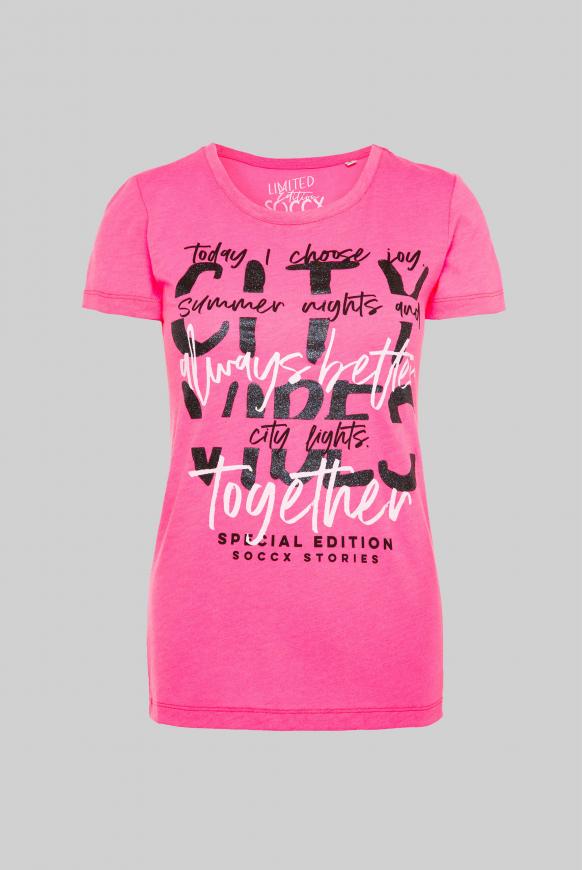 T-Shirt mit Glitter Print