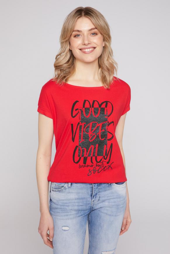 T-Shirt mit Glitter Print red heat