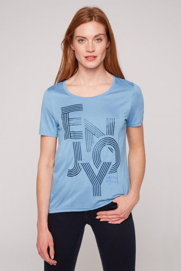 T-Shirt mit Glitter Wording Print